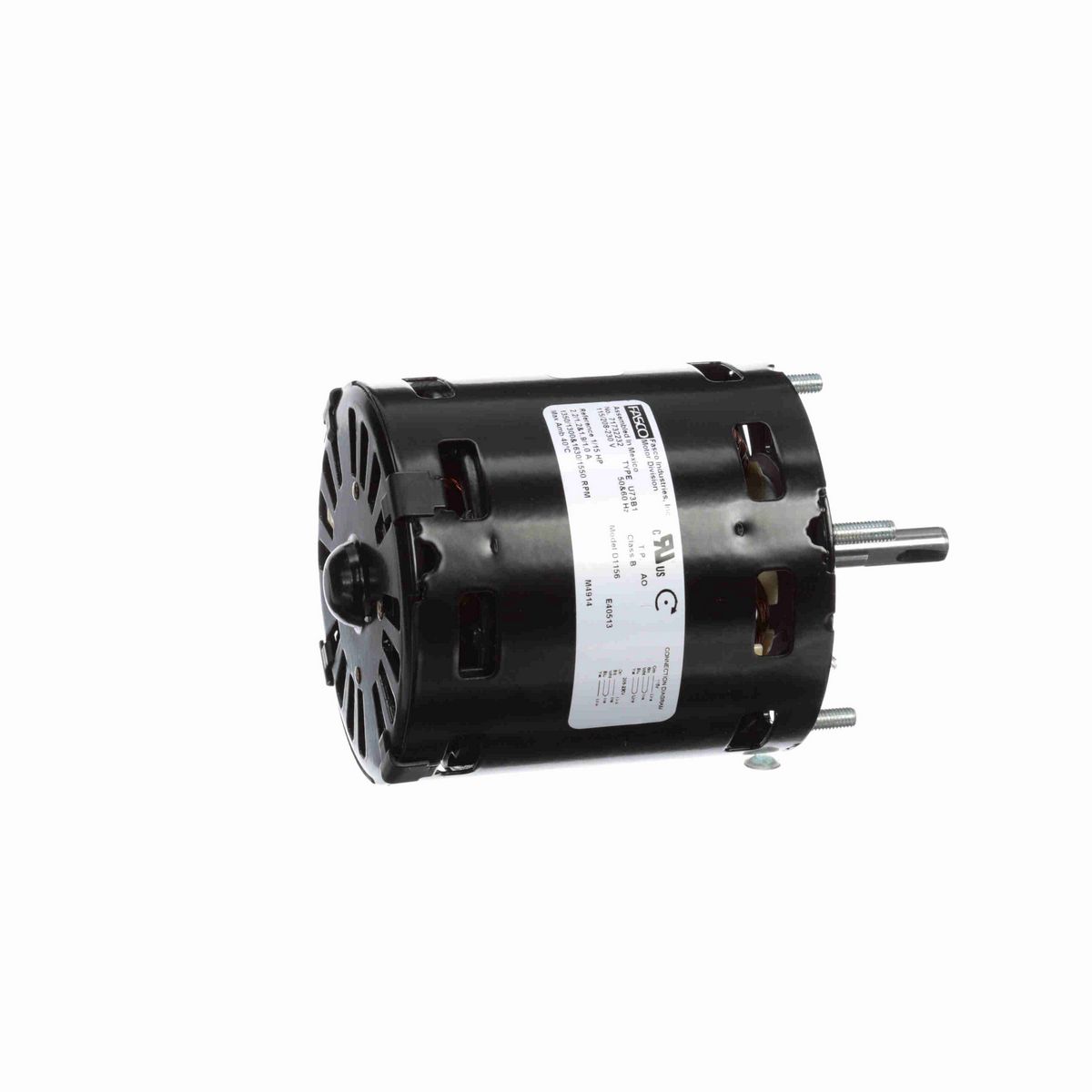 FASCO OEM Replacement Motor, 1/15 HP, 1 Ph, 60 Hz, 115/208-230 V, 1630/1550 RPM, 1 Speed, 3.3" Diameter, OAO - D1156