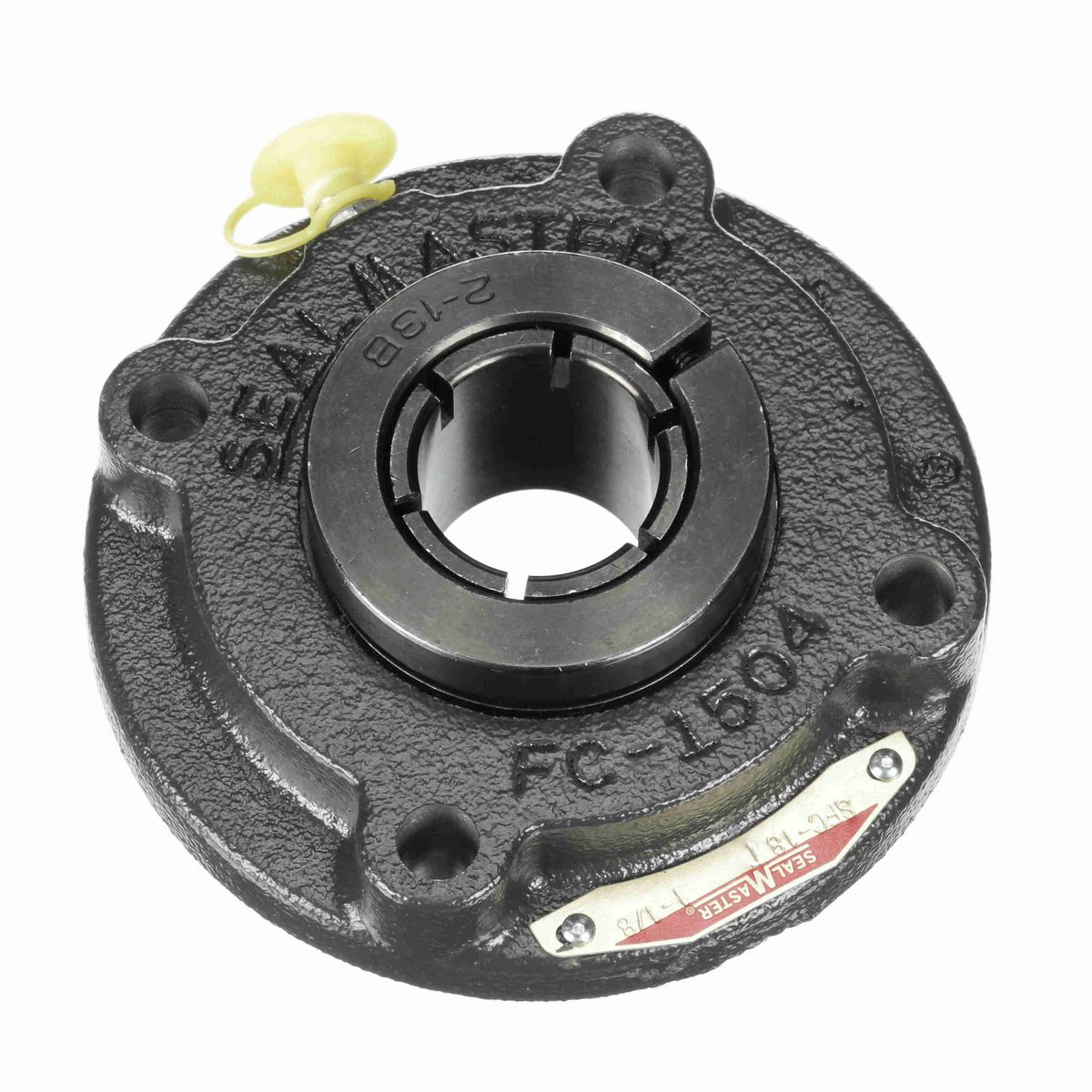 Sealmaster Mounted Cast Iron Flange Cartridge Ball Bearing - 52100 Bearing Steel, Black Oxided - Concentric Lock - SFC-18T