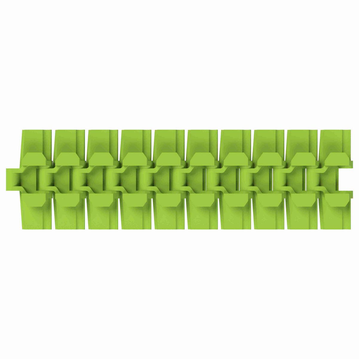 Rexnord 879TAB Side-flexing Solid Top, Material: Bright Lime-Green Dry PET Low Friction, Width: 4.5in, Pitch: 1.5in - 10679727