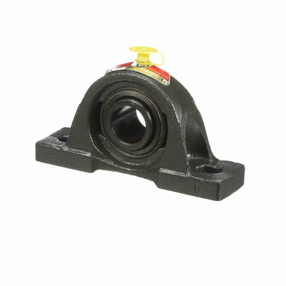 Sealmaster Mounted Cast Iron Two Bolt Pillow Block Ball Bearing - 52100 Bearing Steel, Black Oxided - Setscrew Lock - NP-205