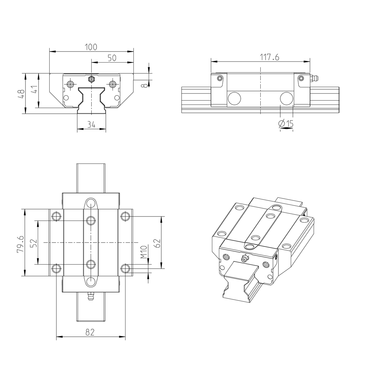 Роликовая каретка устойчивая к коррозии с покрытием Resist CR Bosch Rexroth RWD-035-FNS-C2-H-2 [R18513237X]