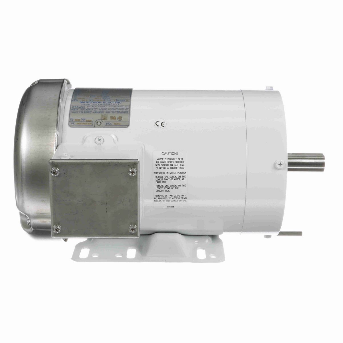 LEESON General Purpose Motor, 1.50 HP, 3 Ph, 60 Hz, 575 V, 1800 RPM, 145TC Frame, TEFC - N629A