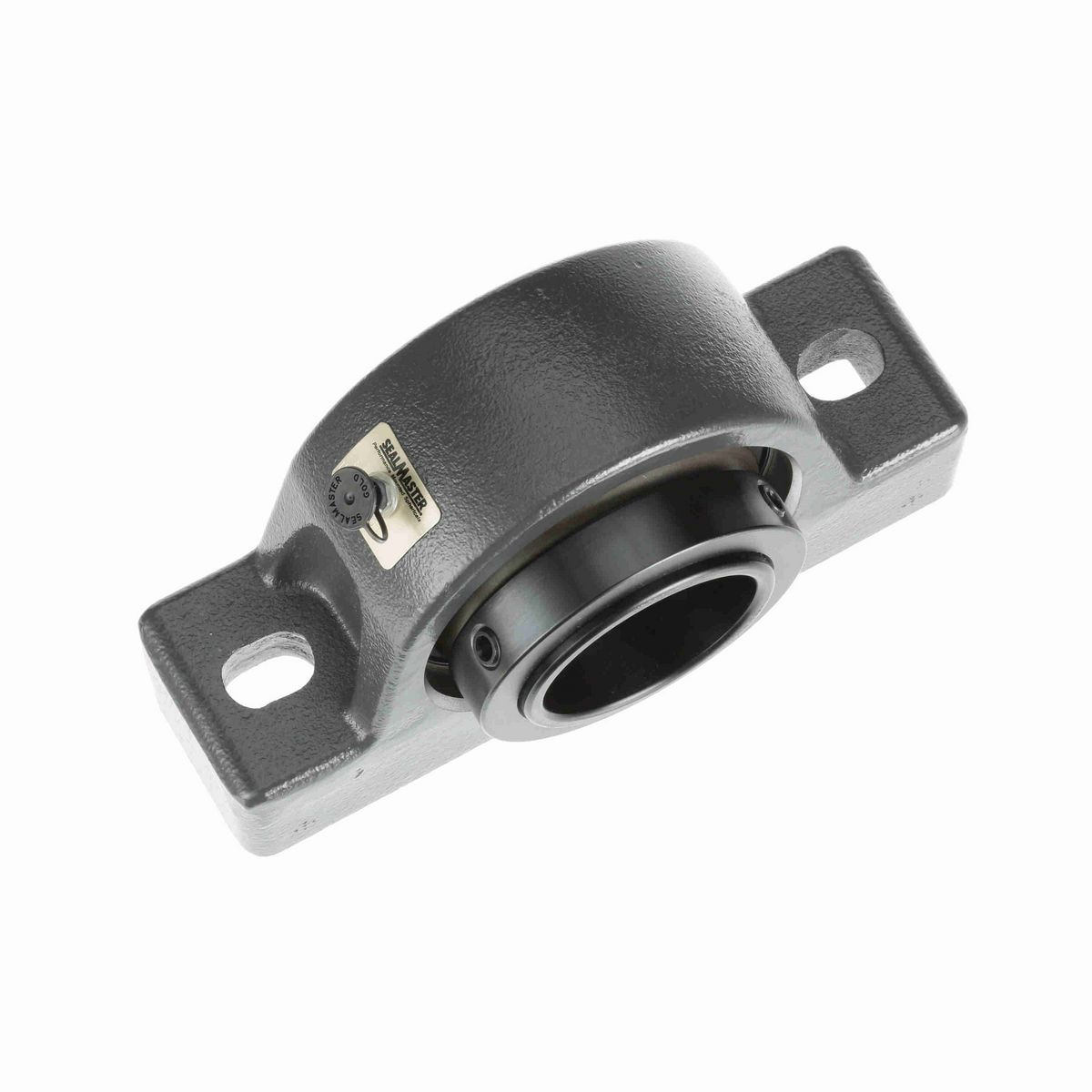 Sealmaster Mounted Cast Iron Two Bolt Pillow Block Spherical Roller - 52100 Bearing Steel, Black Oxided - Collar Mount Lock - USRB5000-215-C