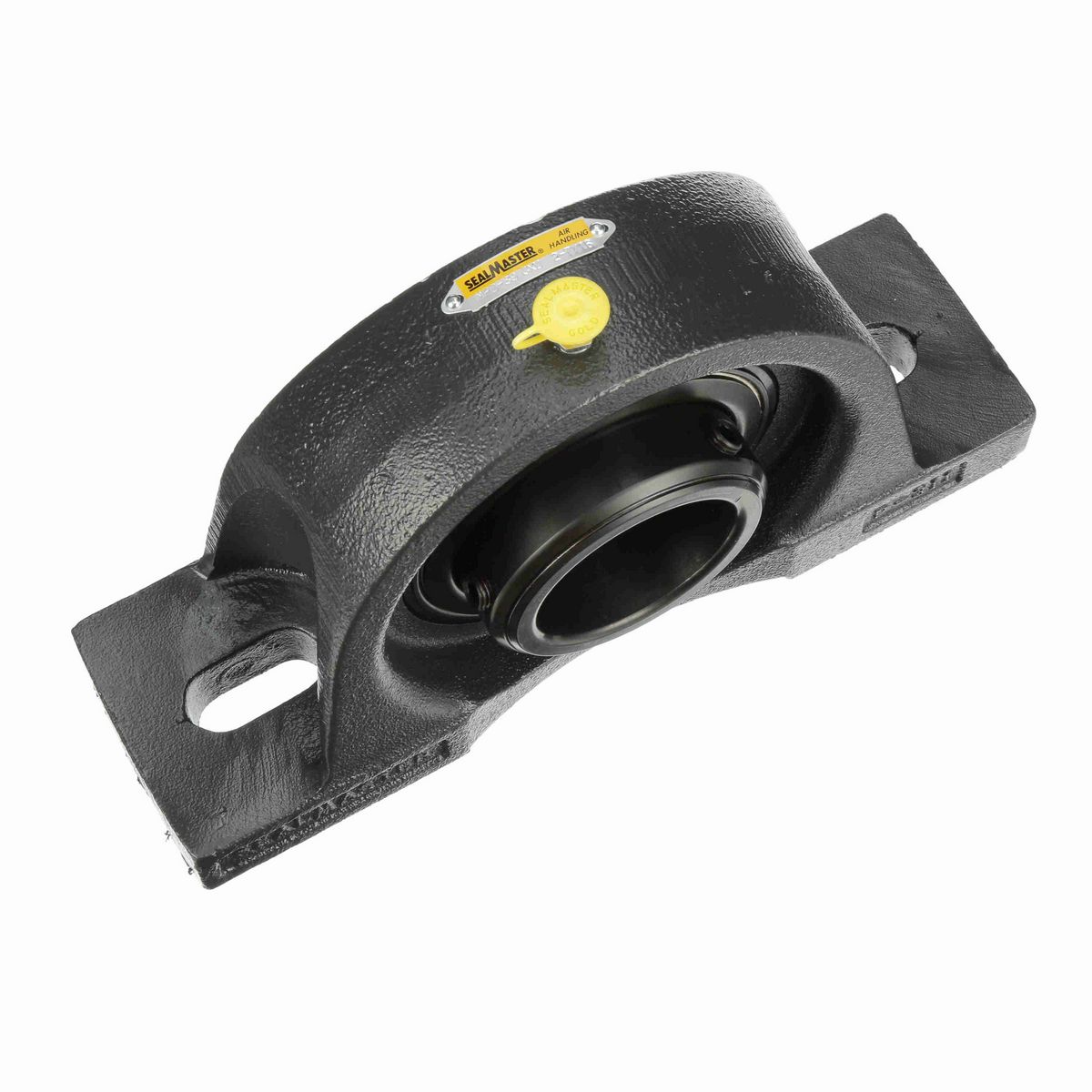 Sealmaster Mounted Cast Iron Two Bolt Pillow Block Ball Bearing - 52100 Bearing Steel, Black Oxided - Double Setscrew Lock - Air Handling Housing Fit, Noise Tested - MPD-39 CXU