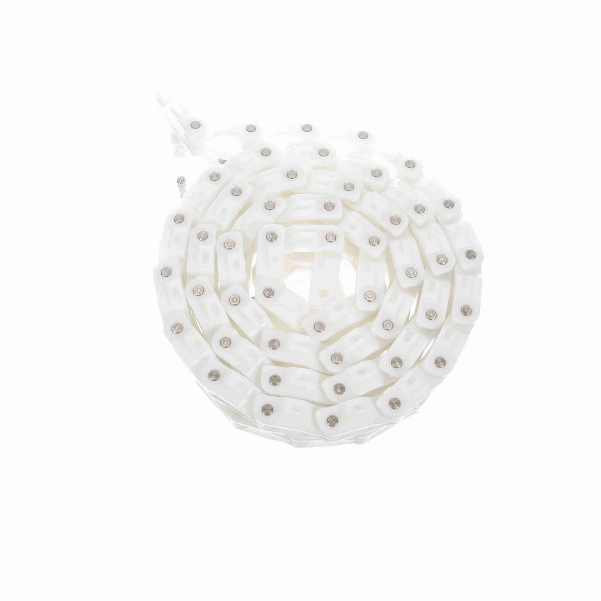 System Plast 600TAB Side-flexing Solid Top, Material: White Low Friction, Width: 42mm, Pitch: 2.5in - LFW600-TAB-M0042