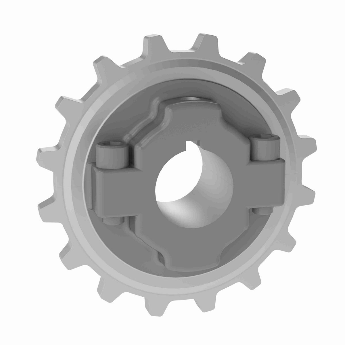 Rexnord 7700 Series Split Cast Stainless Steel Sprocket and a 16 Teeth with 1-3/8in Round Shaft-Ready Bore with Keyway & Setscrew - 614-163-3