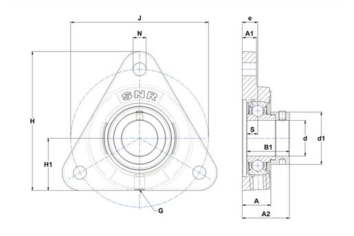 Фланцевый подшипниковый узел SNR ESFTE206-20T20