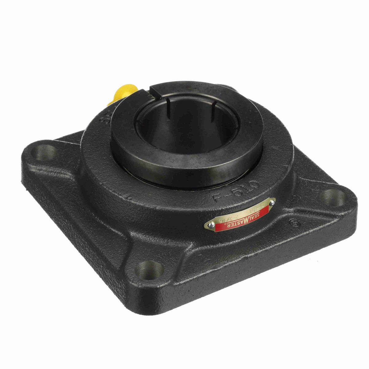 Sealmaster Mounted Cast Iron Four Bolt Flange Ball Bearing - 52100 Bearing Steel, Black Oxided - Concentric Lock - SF-35T