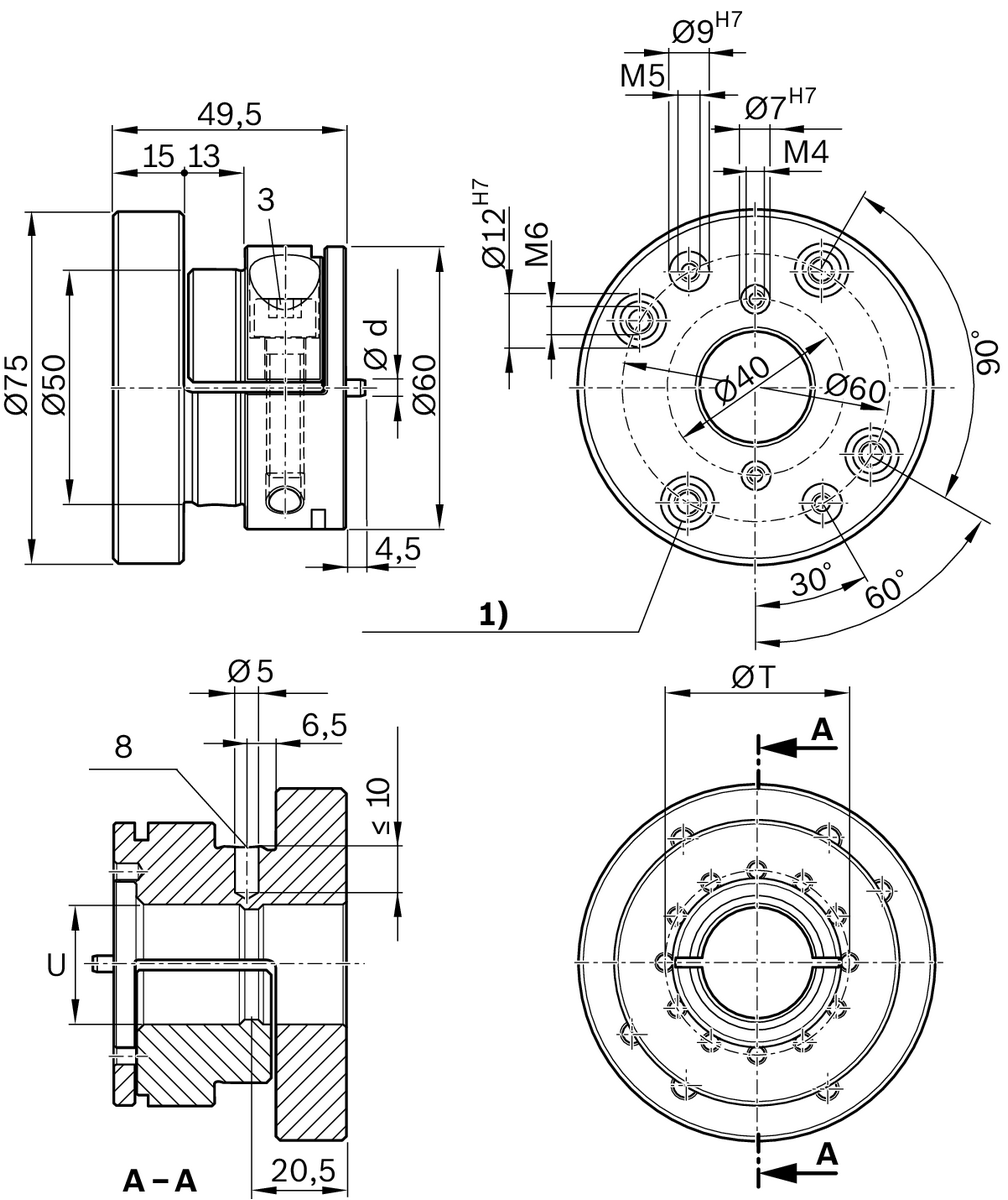 Монтажные фланцы для модуля подачи Bosch Rexroth VKK 15-70 BG [R141900036]