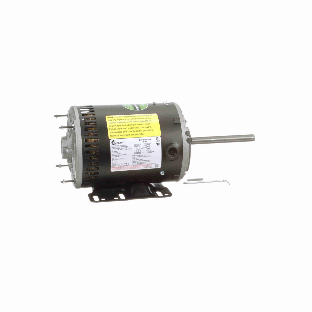Century JuggerNaut® Pro Condenser Fan Motor, 1&0.75 HP, 3 Ph, 60/50 Hz, 230/460&190/380 V, 56HZ Frame, OPAO - H1050A-PRO