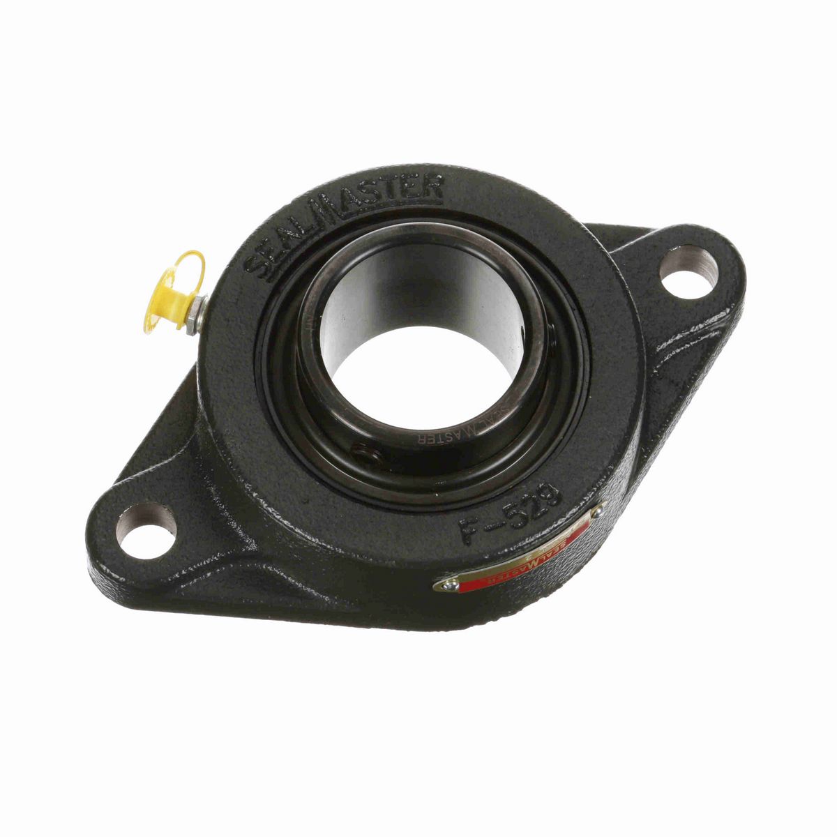 Sealmaster Mounted Cast Iron Two Bolt Flange Ball Bearing - 52100 Bearing Steel, Black Oxided - Setscrew Lock - SFT-32RC