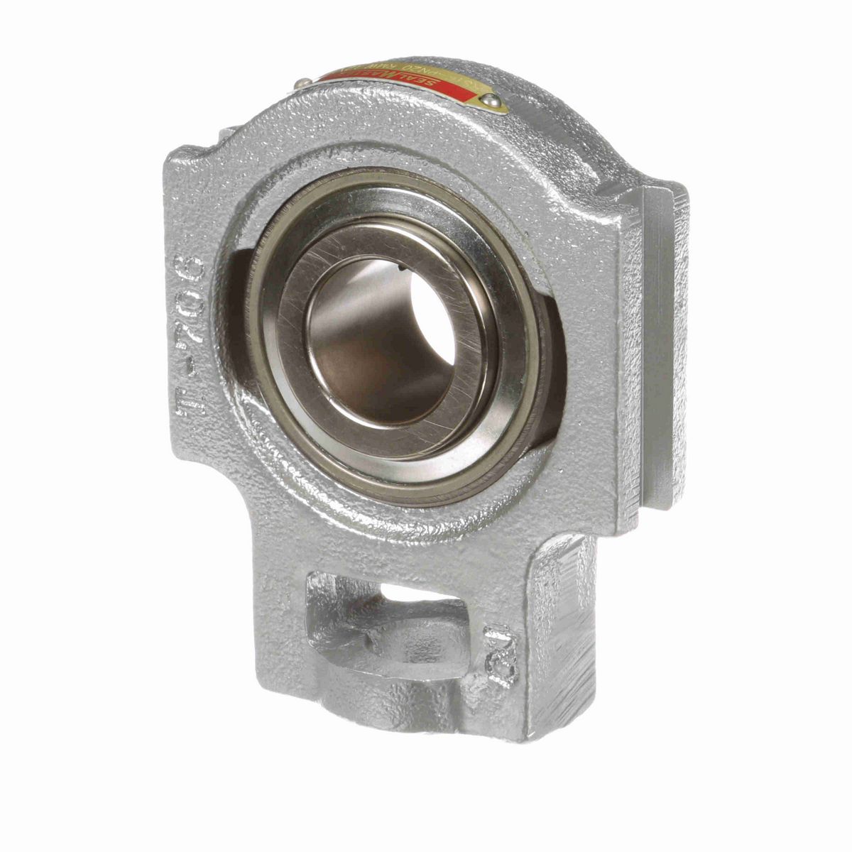 Sealmaster Mounted Flouropolymer Coated Cast Iron Wide Slot Take Up Ball Bearing - 52100 Bearing Steel, Phosphorus Nickel Coated - Setscrew Lock - Corrosion Resistant - Reduced Maintenance - Lubed for Life - CRSTF-PN20 RMW