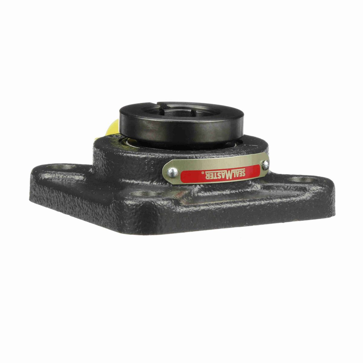 Sealmaster Mounted Cast Iron Four Bolt Flange Ball Bearing - 52100 Bearing Steel, Black Oxided - Concentric Lock - Air Handling Housing Fit, Noise Tested - SF-16T CXU