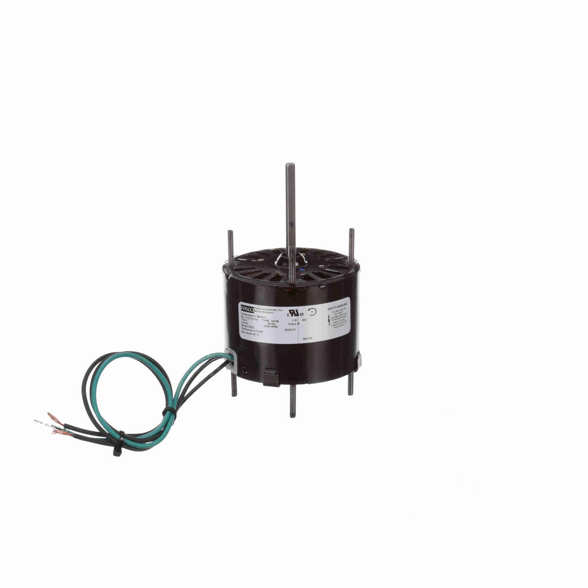 FASCO Ventilation Motor, 1/70 HP, 1 Ph, 60 Hz, 115 V, 3000 RPM, 1 Speed, 3.3" Diameter, OAO - D033