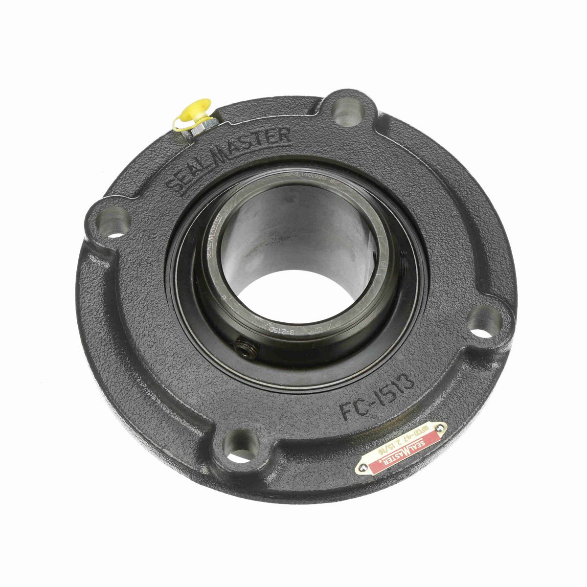 Sealmaster Mounted Cast Iron Flange Cartridge Ball Bearing - 52100 Bearing Steel, Black Oxided - Double Setscrew Lock - MFCD-47
