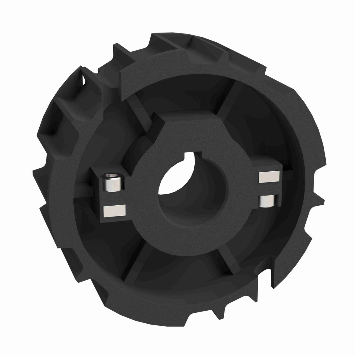 Rexnord 815 Series Split Molded Nylon Sprocket with 21 Teeth and 40mm Round Shaft-Ready Bore with Keyway - 614-28-40