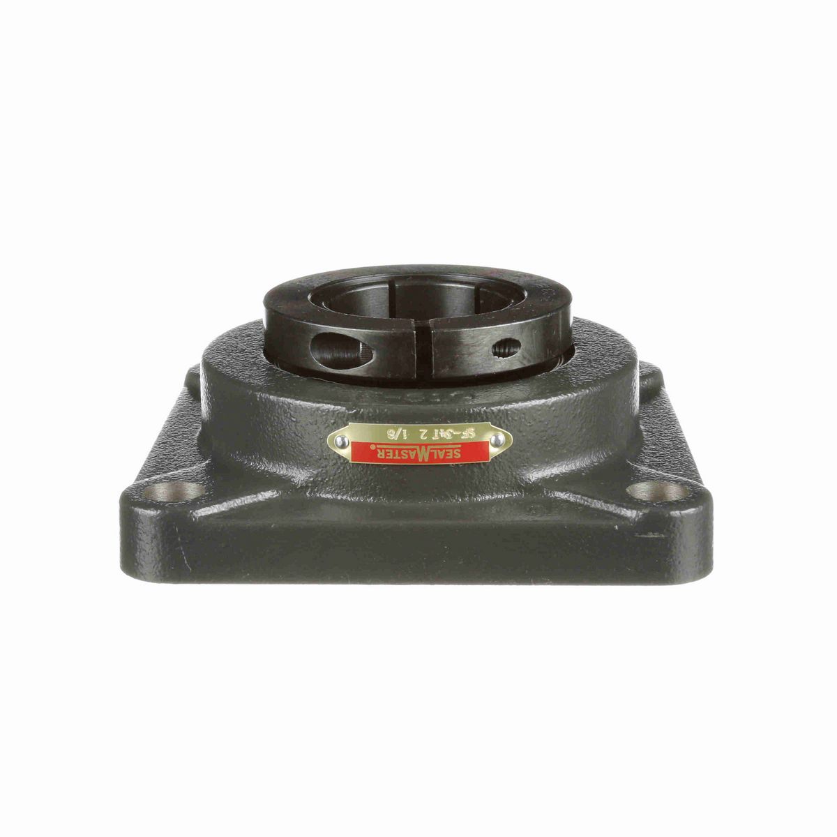 Sealmaster Mounted Cast Iron Four Bolt Flange Ball Bearing - 52100 Bearing Steel, Black Oxided - Concentric Lock - SF-34T