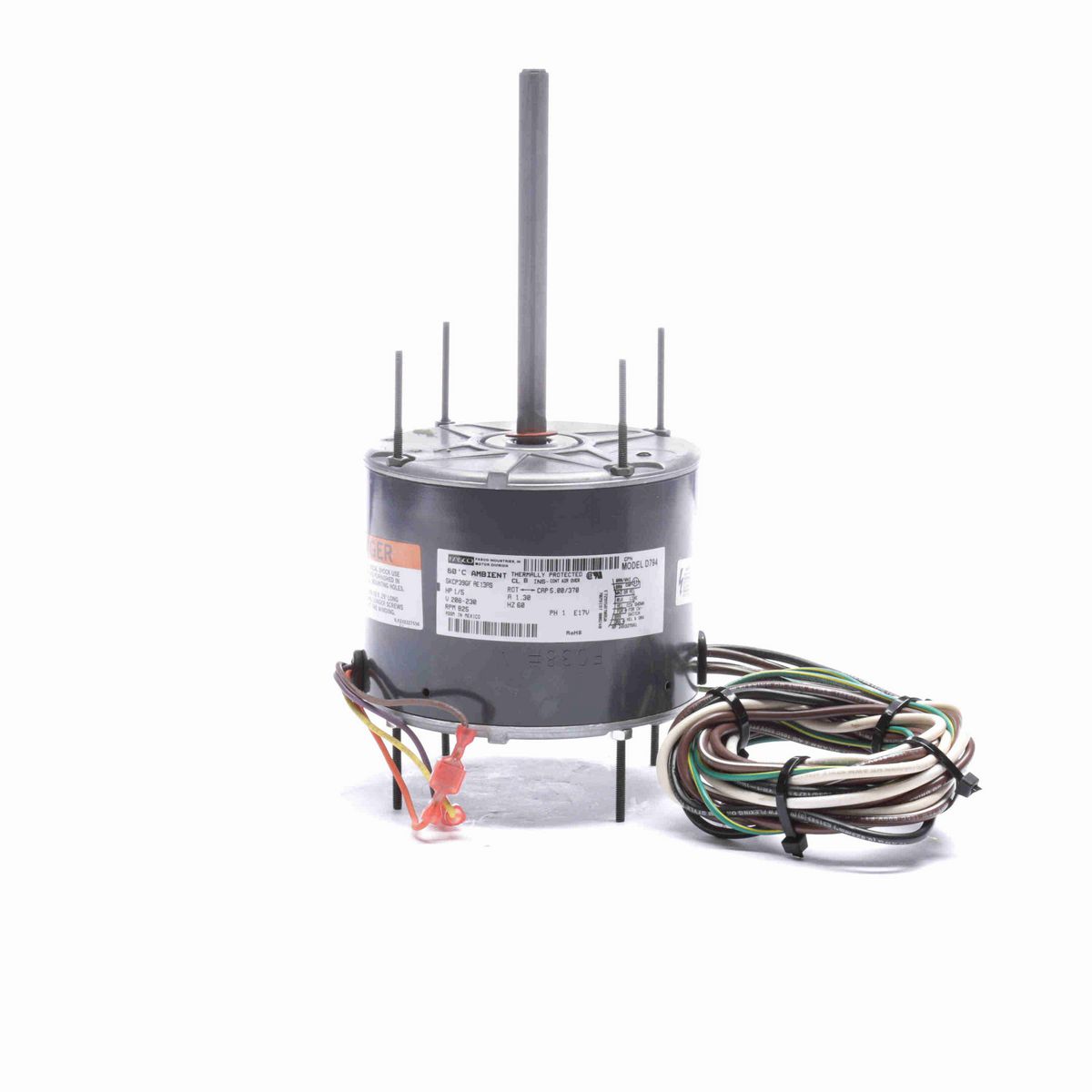 FASCO Condenser Fan Motor, 1/5 HP, 1 Ph, 60 Hz, 208-230 V, 825 RPM, 1 Speed, 48 Frame, CLOSEDAO - D794