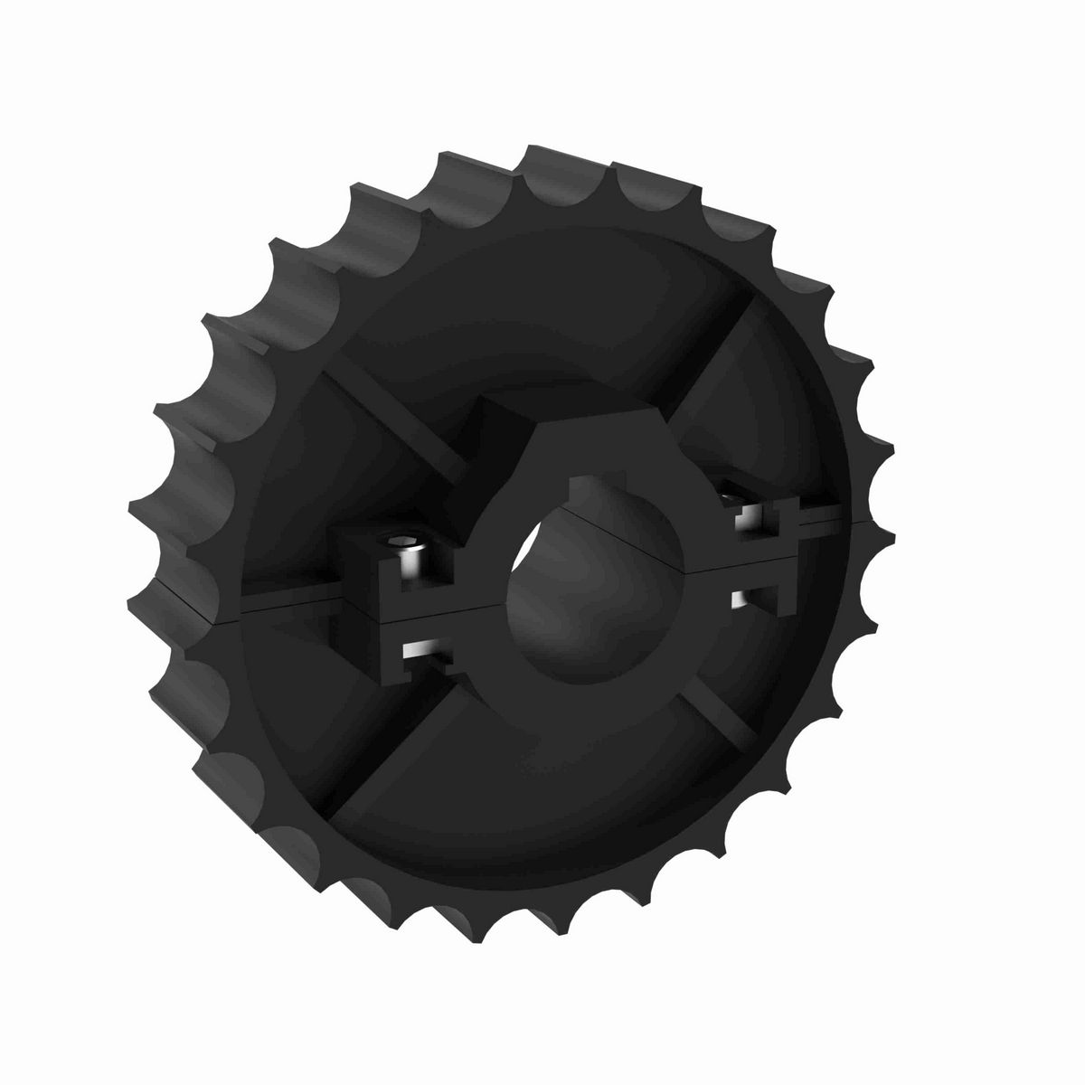 Rexnord 881 Series Split Molded Nylon Sprocket and a 25 Teeth with 1in Round Shaft-Ready Bore with Keyway & Setscrew - 614-44-1