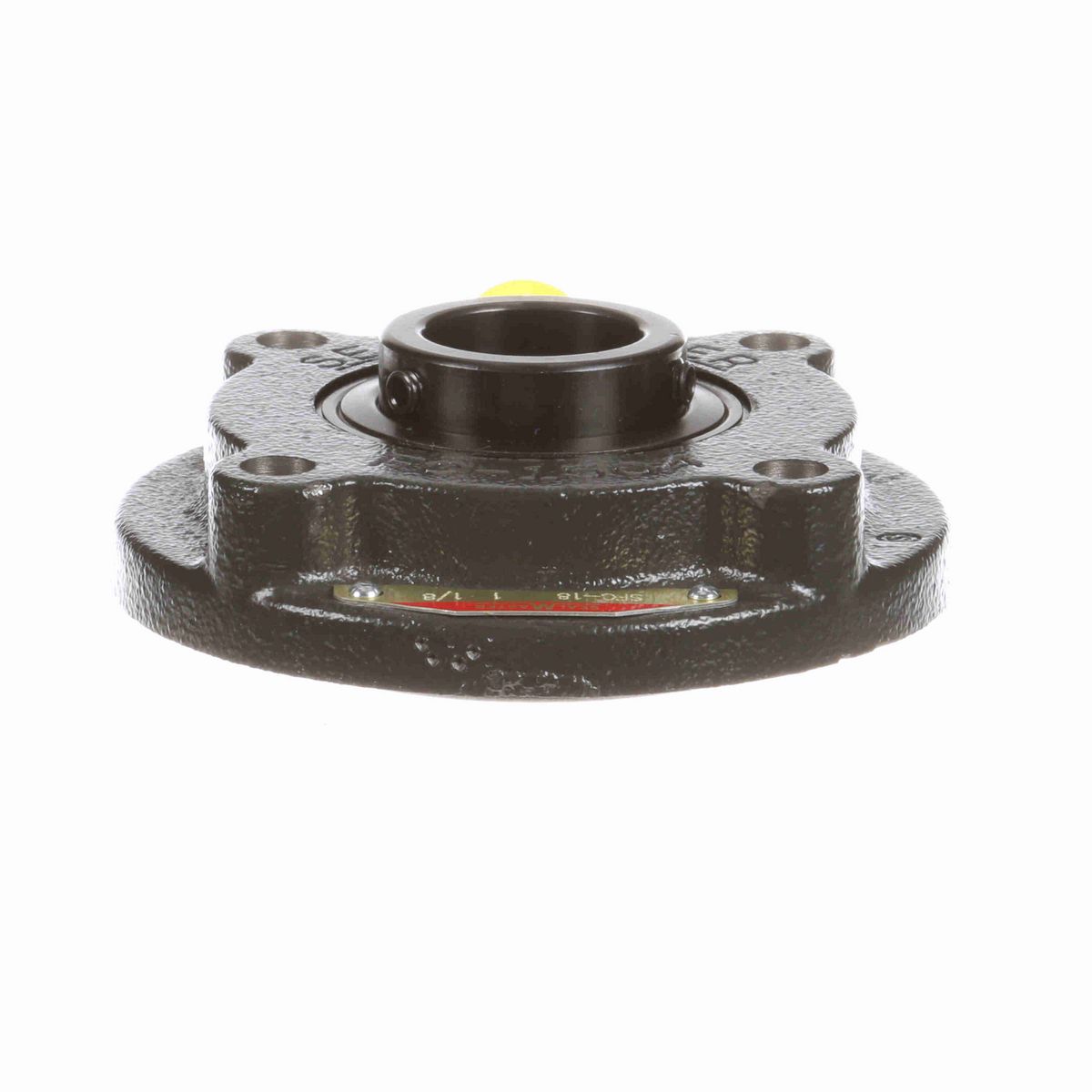 Sealmaster Mounted Cast Iron Flange Cartridge Ball Bearing - 52100 Bearing Steel, Black Oxided - Setscrew Lock - SFC-18
