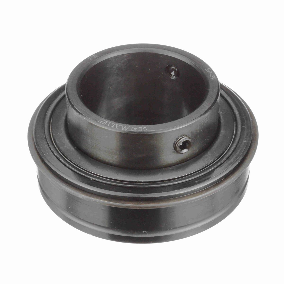 Sealmaster Mounted Insert Only Ball Bearing - 52100 Bearing Steel, Black Oxided - Setscrew Lock - ER-39