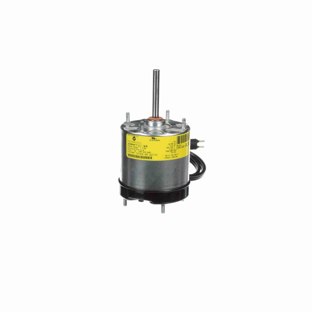 Morrill Motors ARKTIC® 59 Refrigeration Motor, 1/15 HP, 1 Ph, 60/50 Hz, 208-230 V, 1550/550 RPM, 2 Speed, 3.45 Frame, TEAO - 5211A