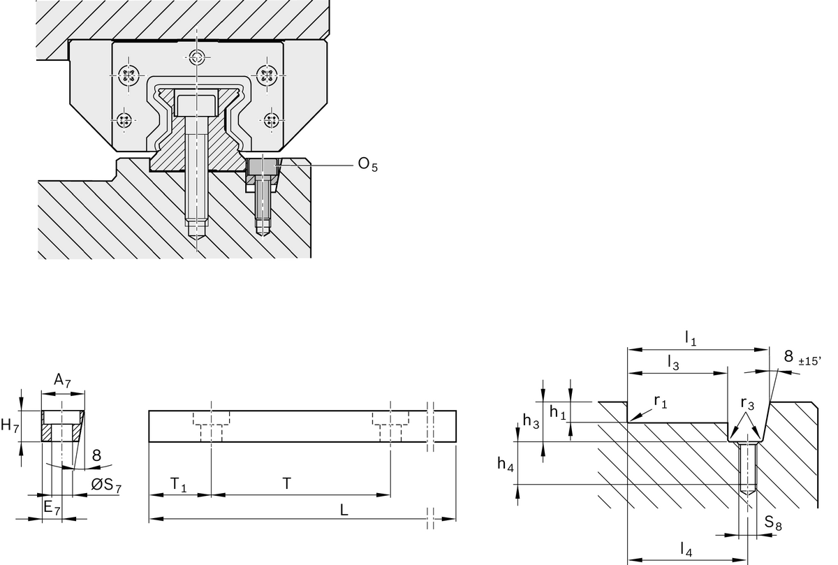 V-образная направляющая для боковой фиксации Bosch Rexroth GIB 100 & [R181029102]