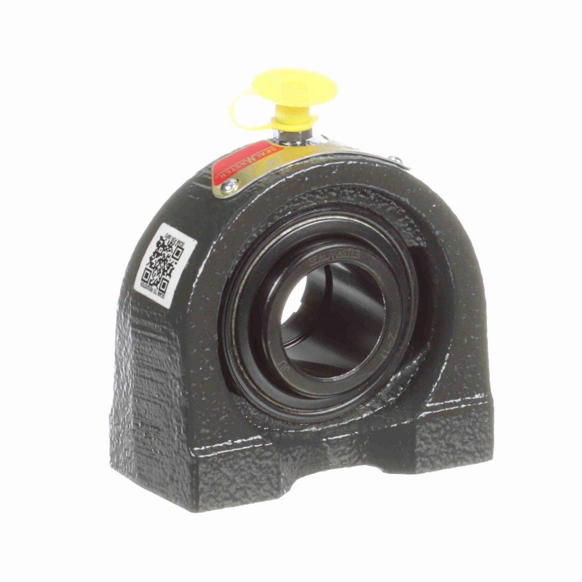 Sealmaster Mounted Cast Iron Tapped Base Pillow Block Ball Bearing - 52100 Bearing Steel, Black Oxided - Concentric Lock - TB-16T