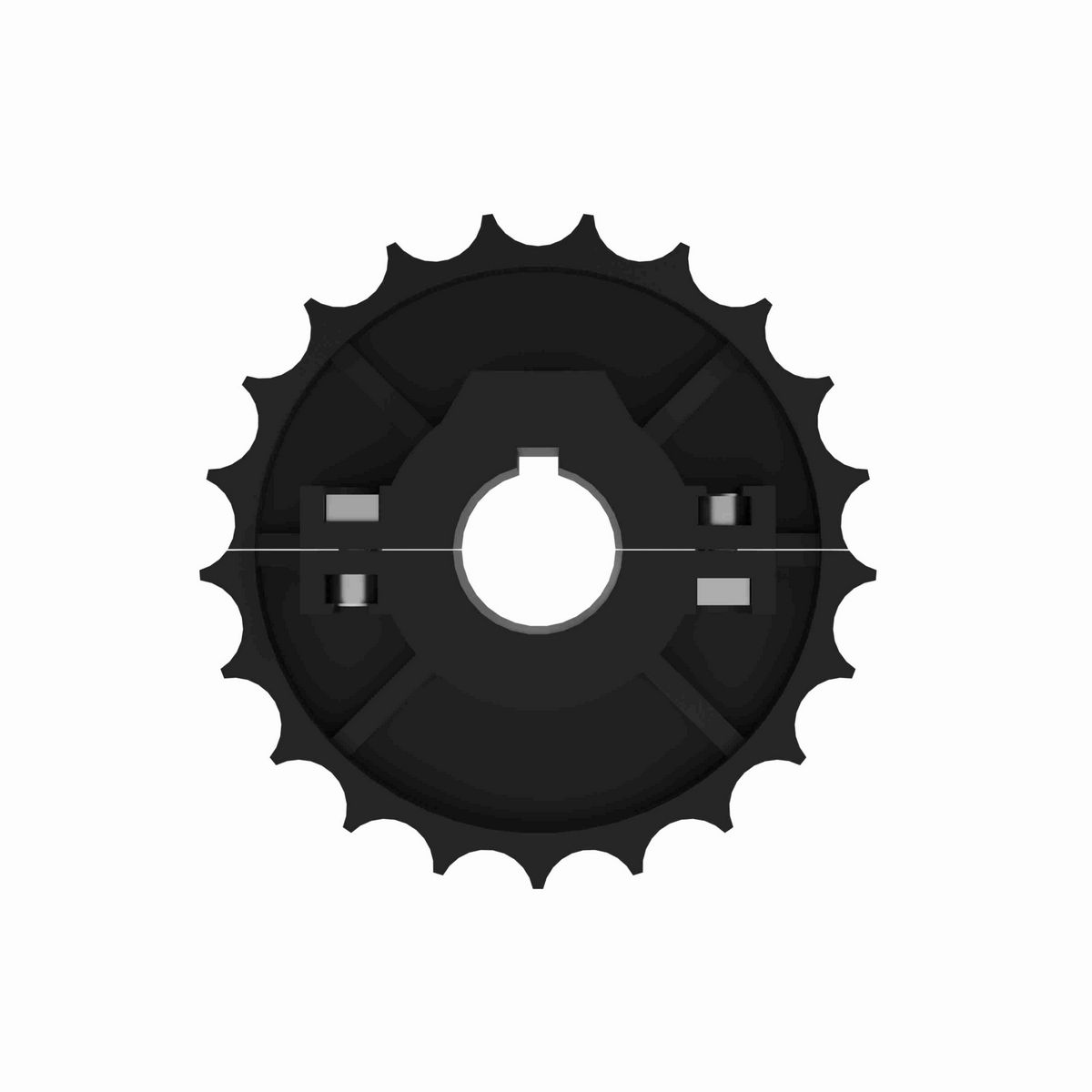 Rexnord 881 Series Split Molded Nylon Sprocket and a 21 Teeth with 1-3/8in Round Shaft-Ready Bore with Keyway & Setscrew - 614-42-14