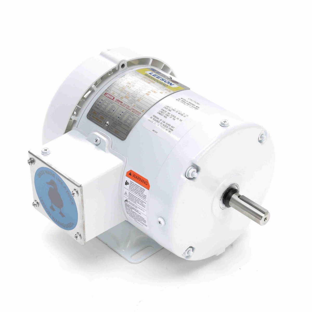 LEESON White Duck™ General Purpose Motor, 0.50 HP, 3 Ph, 60 Hz, 230/460 V, 1800 RPM, 56 Frame, TEFC - 112427.00