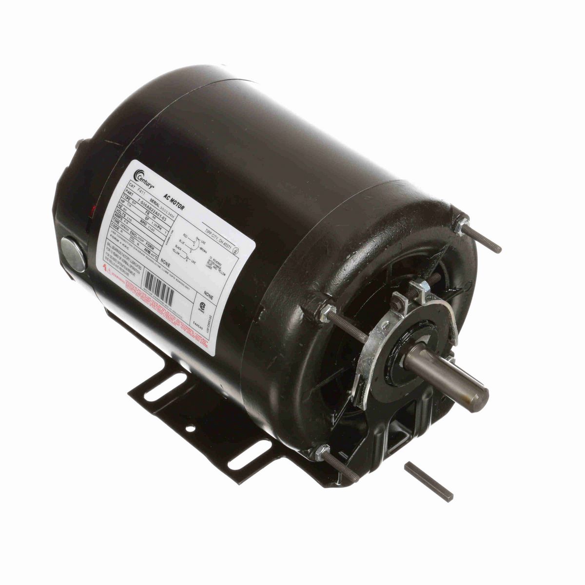 Century General Purpose Motor, 1/4 HP, 1 Ph, 60 Hz, 115 V, 1200 RPM, 56 Frame, DP - F411ES