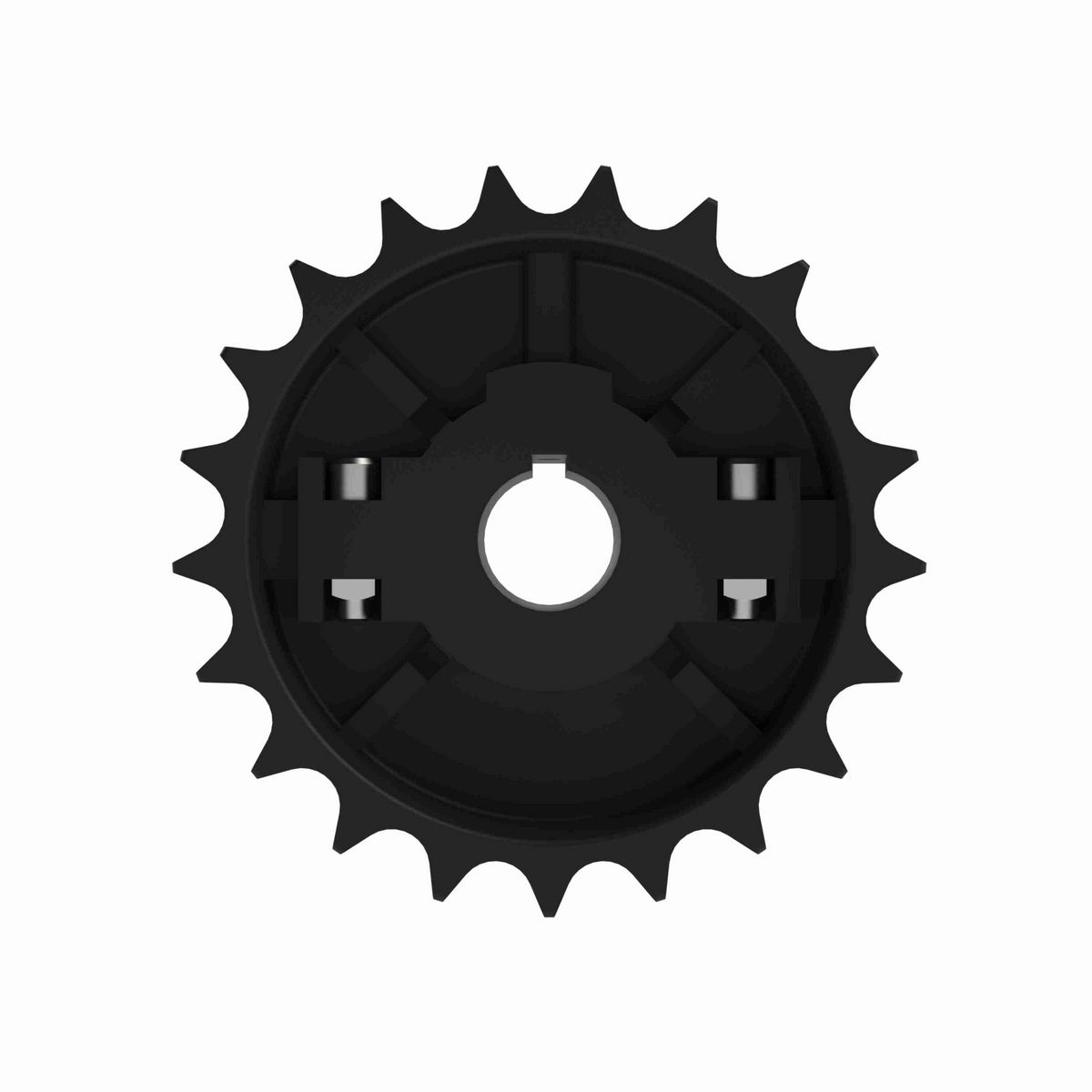 Rexnord 821 Series Split Molded Nylon Sprocket and a 21 Teeth with 1in Round Shaft-Ready Bore with Keyway & Setscrew - 614-37-1