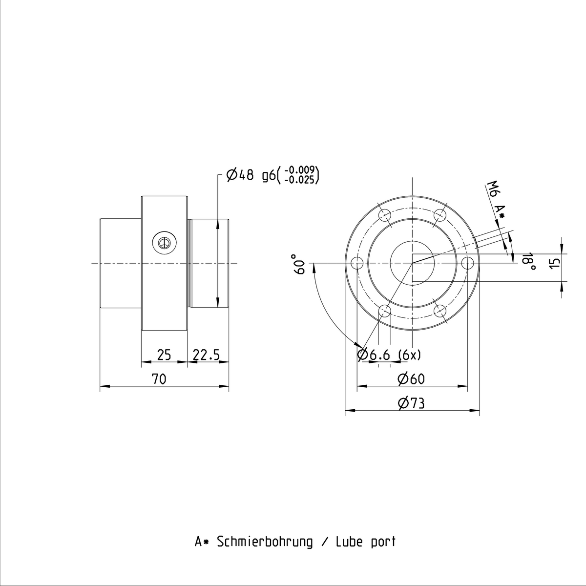 Одинарная гайка с фланцем Bosch Rexroth FEM-E-S 25X25RX3,5-2 [R151228013]