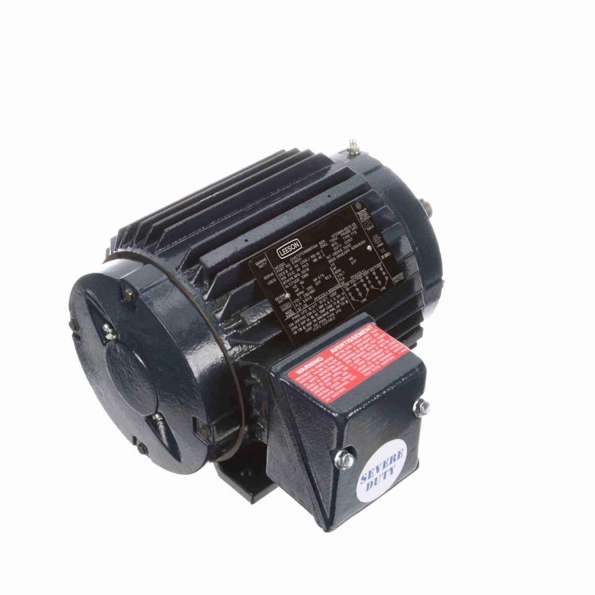 LEESON Severe Duty Motor, 1 HP, 3 Ph, 60 Hz, 230/460 V, 1200 RPM, 145T Frame, TENV - E462A