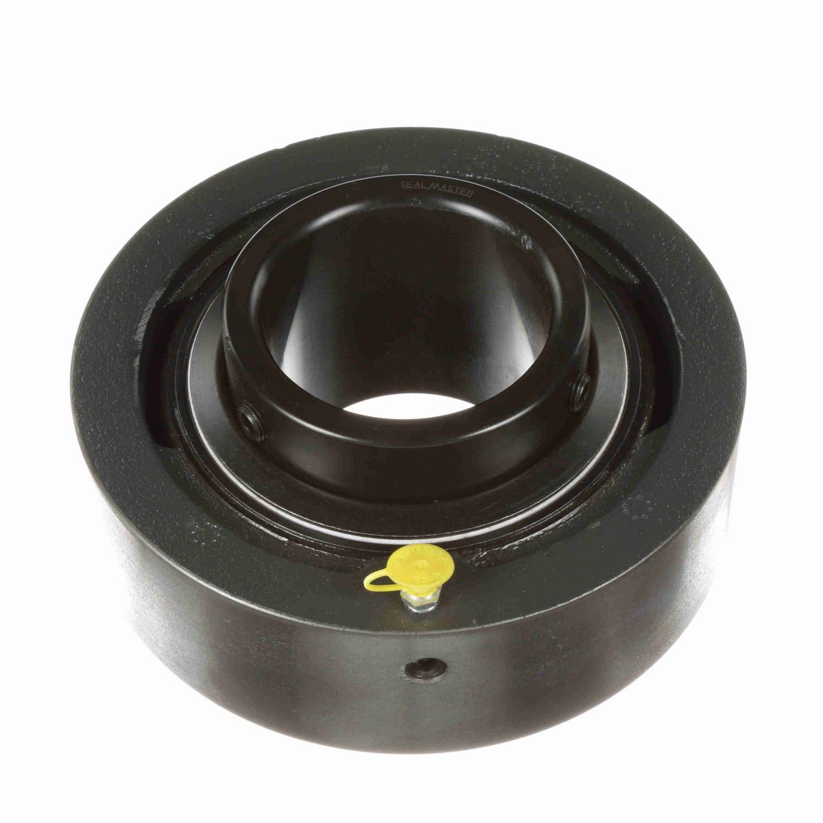 Sealmaster Mounted Cast Iron Cylindrical Cartridge Ball Bearing - 52100 Bearing Steel, Black Oxided - Setscrew Lock - MSC-56