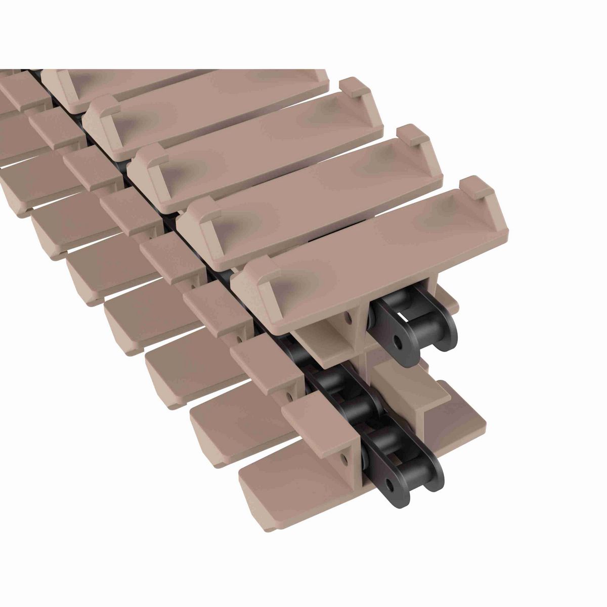 Rexnord 1873TAB SideGrip™ Side-flexing, Material: Tan Low Friction, Width: 3.75in, Pitch: 1.5in - 114-676-1