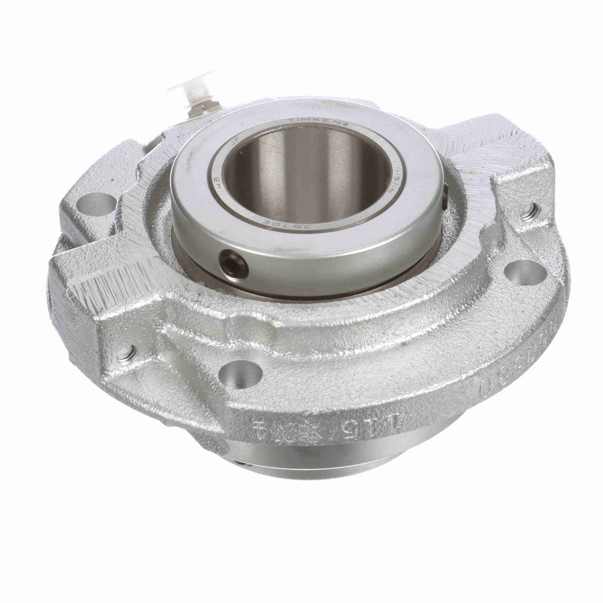 Sealmaster Mounted Flouropolymer Coated Cast Iron Piloted Flange Tapered Roller - 52100 Bearing Steel - Double Collar Mount Lock - Corrosion Resistant - RFP 115C CR