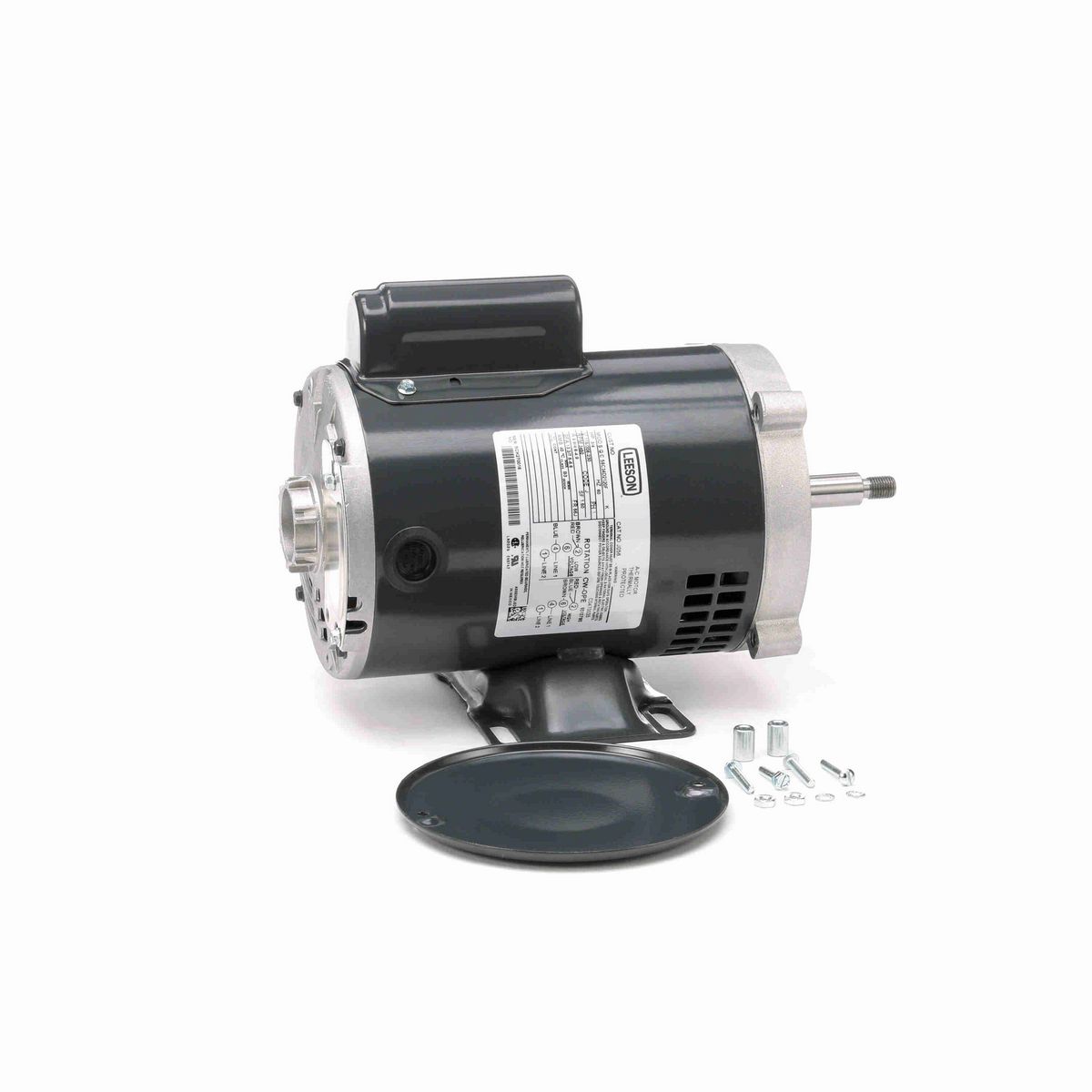 LEESON General Purpose Pump Motor, 0.75 HP, 1 Ph, 60 Hz, 115/208-230 V, 3600 RPM, 56J Frame, DP - J056