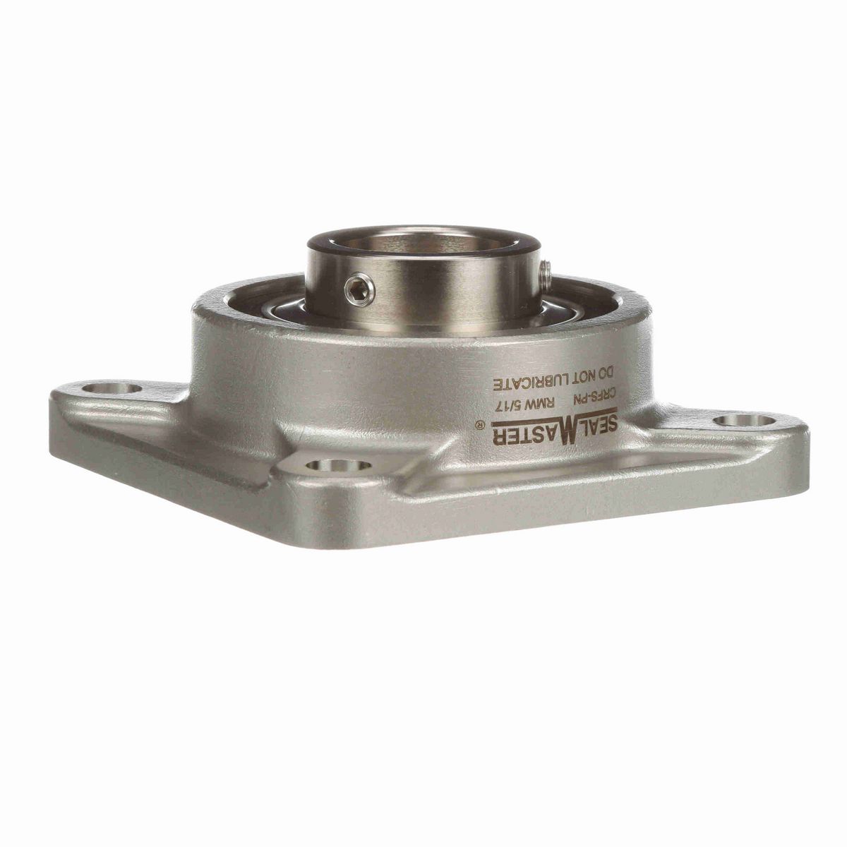 Sealmaster Mounted Stainless Steel Four Bolt Flange Ball Bearing - 52100 Bearing Steel, Phosphorus Nickel Coated - Setscrew Lock - Corrosion Resistant - Reduced Maintenance - Lubed for Life - CRFS-PN210 RMW
