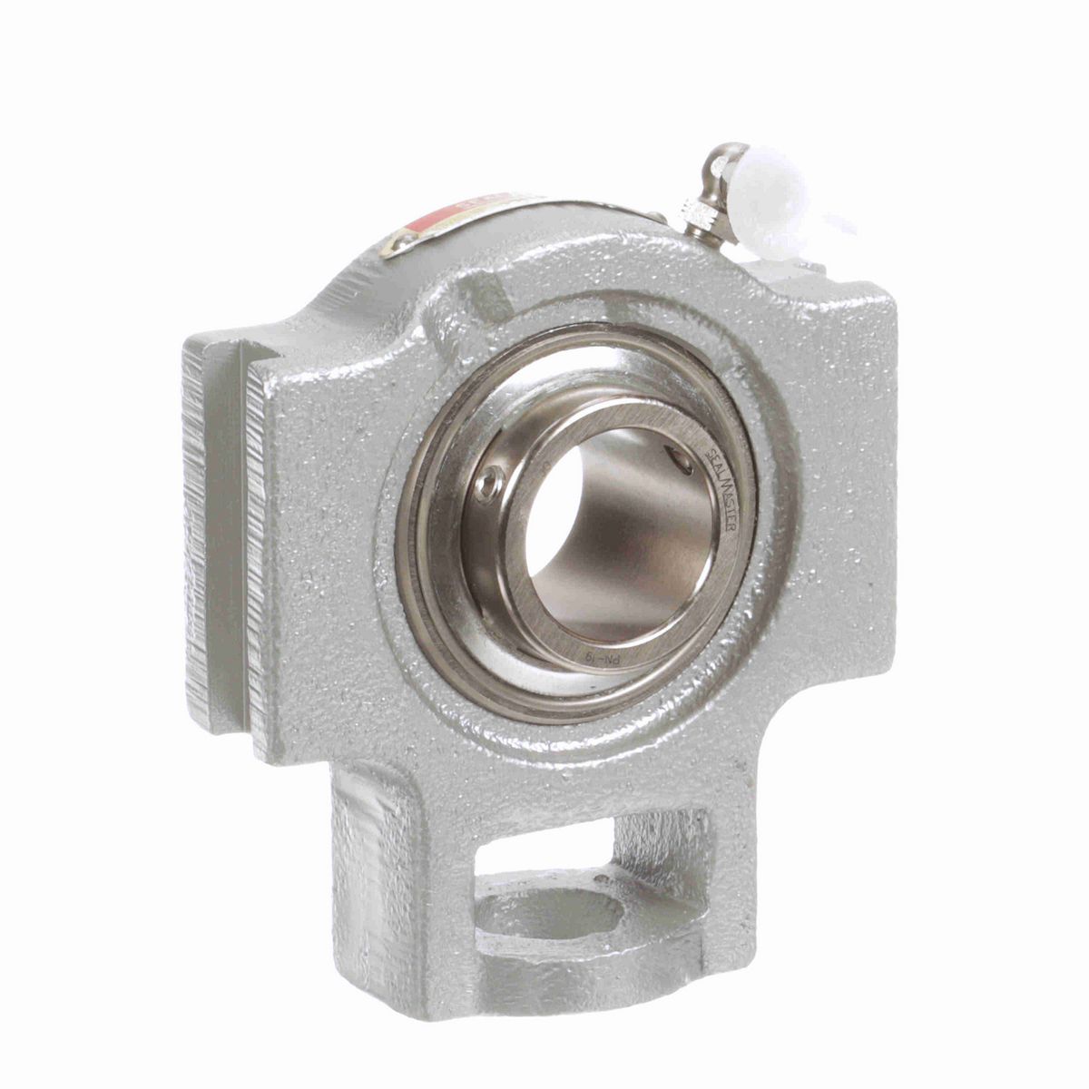 Sealmaster Mounted Flouropolymer Coated Cast Iron Wide Slot Take Up Ball Bearing - 52100 Bearing Steel, Phosphorus Nickel Coated - Setscrew Lock - Corrosion Resistant - CRSTF-PN19