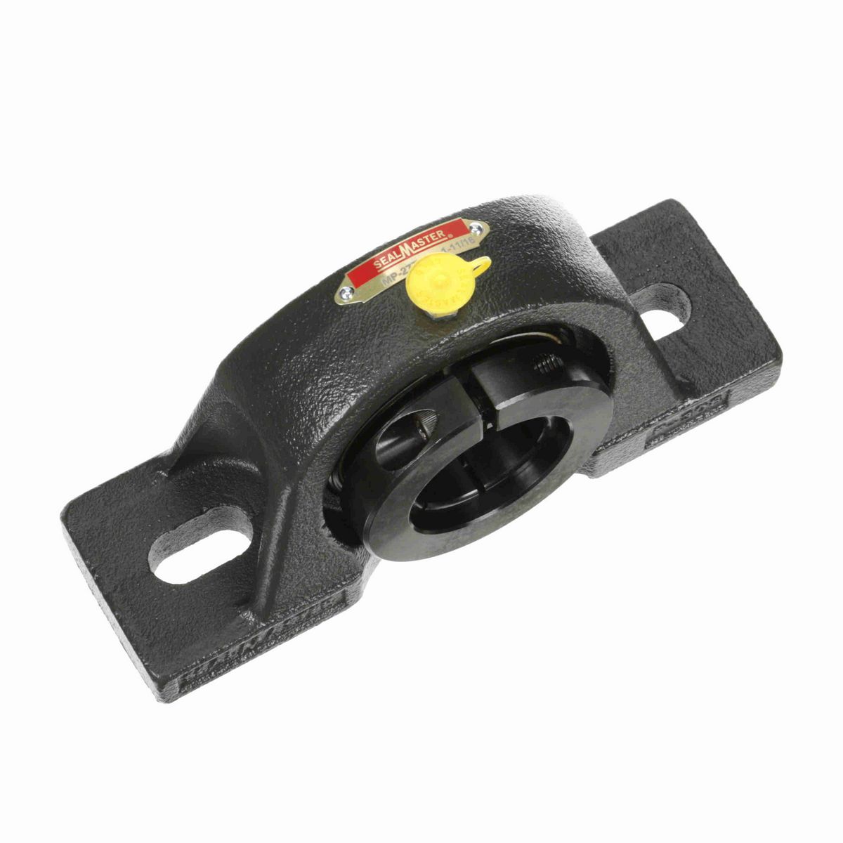 Sealmaster Mounted Cast Iron Two Bolt Pillow Block Ball Bearing - 52100 Bearing Steel, Black Oxided - Concentric Lock - MP-27T
