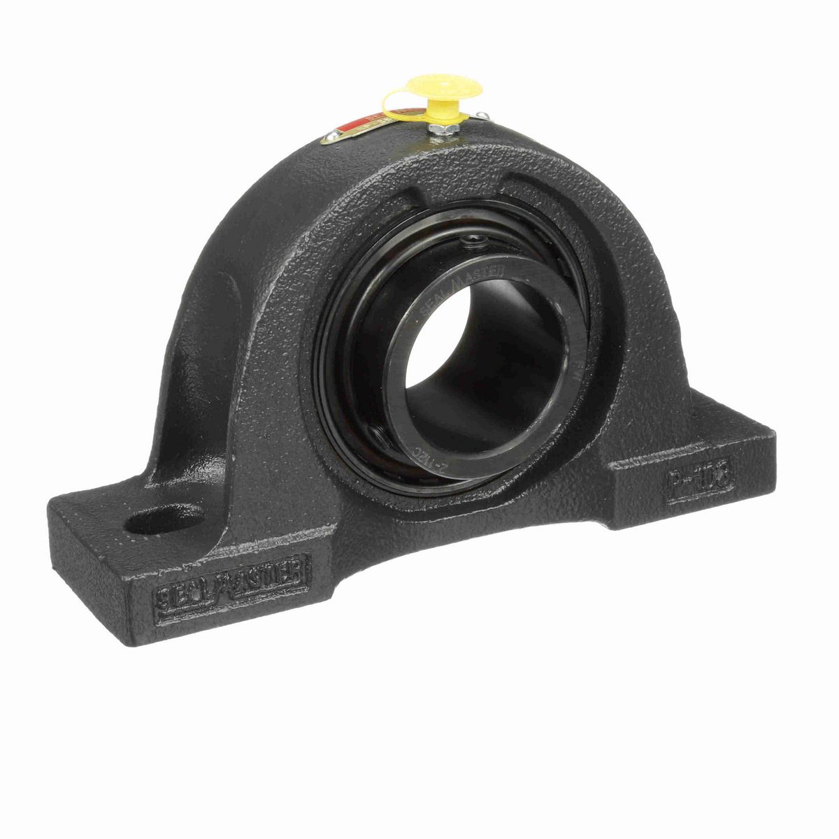 Sealmaster Mounted Cast Iron Two Bolt Pillow Block Ball Bearing - 52100 Bearing Steel, Black Oxided - Setscrew Lock - NP-28C