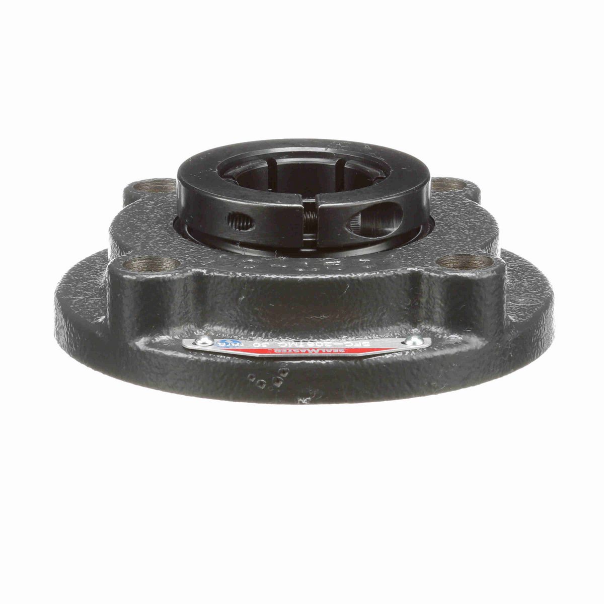Sealmaster Mounted Cast Iron Flange Cartridge Ball Bearing - 52100 Bearing Steel, Black Oxided - Concentric Lock - SFC-206TMC