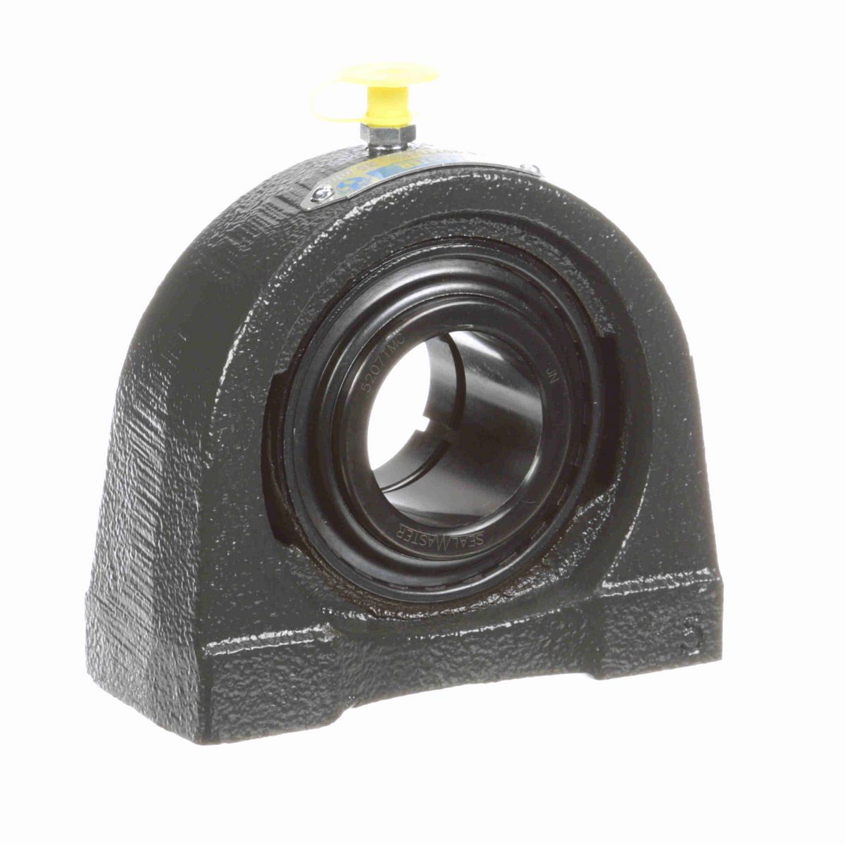 Sealmaster Mounted Cast Iron Tapped Base Pillow Block Ball Bearing - 52100 Bearing Steel, Black Oxided - Concentric Lock - TB-207TMC