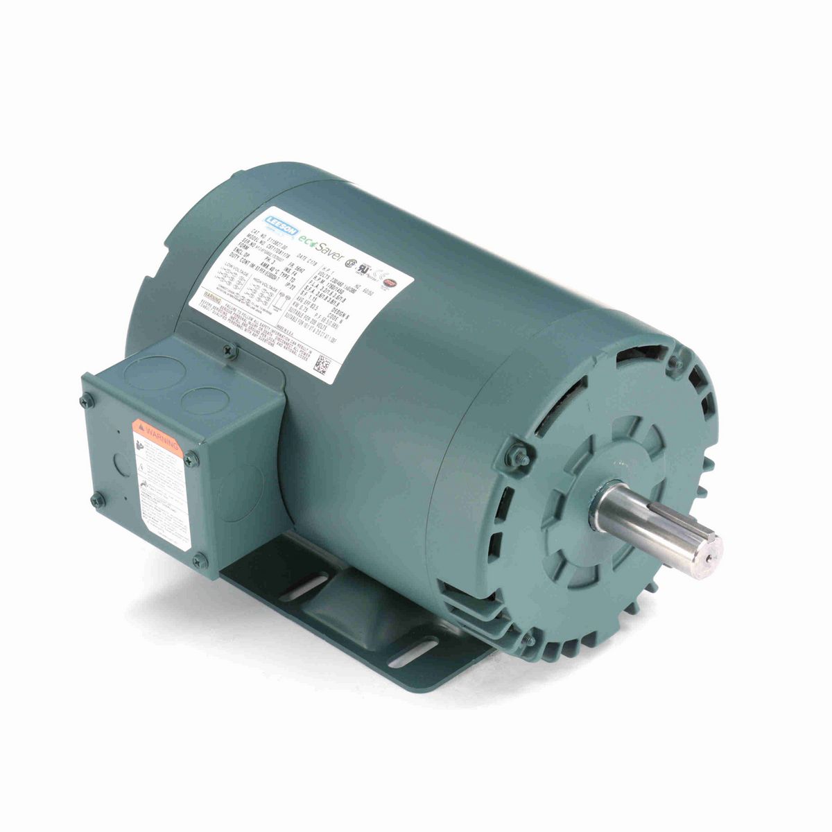 LEESON ecoSaver™ General Purpose Motor, 1 & 1 HP, 3 Ph, 60 & 50 Hz, 230/460 & 190/380 V, 1800 & 1500 RPM, 56HZ Frame, DP - E115827.00