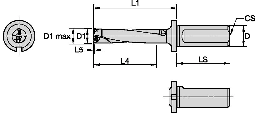 Drill Fix DFSP Bodies Kennametal DFSP Weldon Shank - DIN 1835 -1 Form B - 4 x D [6080006]