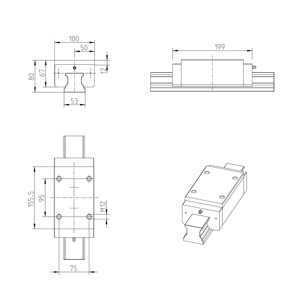 Шариковая каретка устойчивая к коррозии с покрытием Resist CR Bosch Rexroth KWC-055-SLH-C0-H-2 [R162459360]