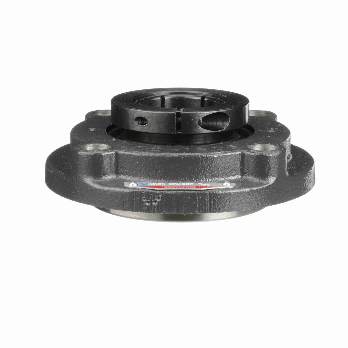 Sealmaster Mounted Cast Iron Flange Cartridge Ball Bearing - 52100 Bearing Steel, Black Oxided - Concentric Lock - SFC-208TMC
