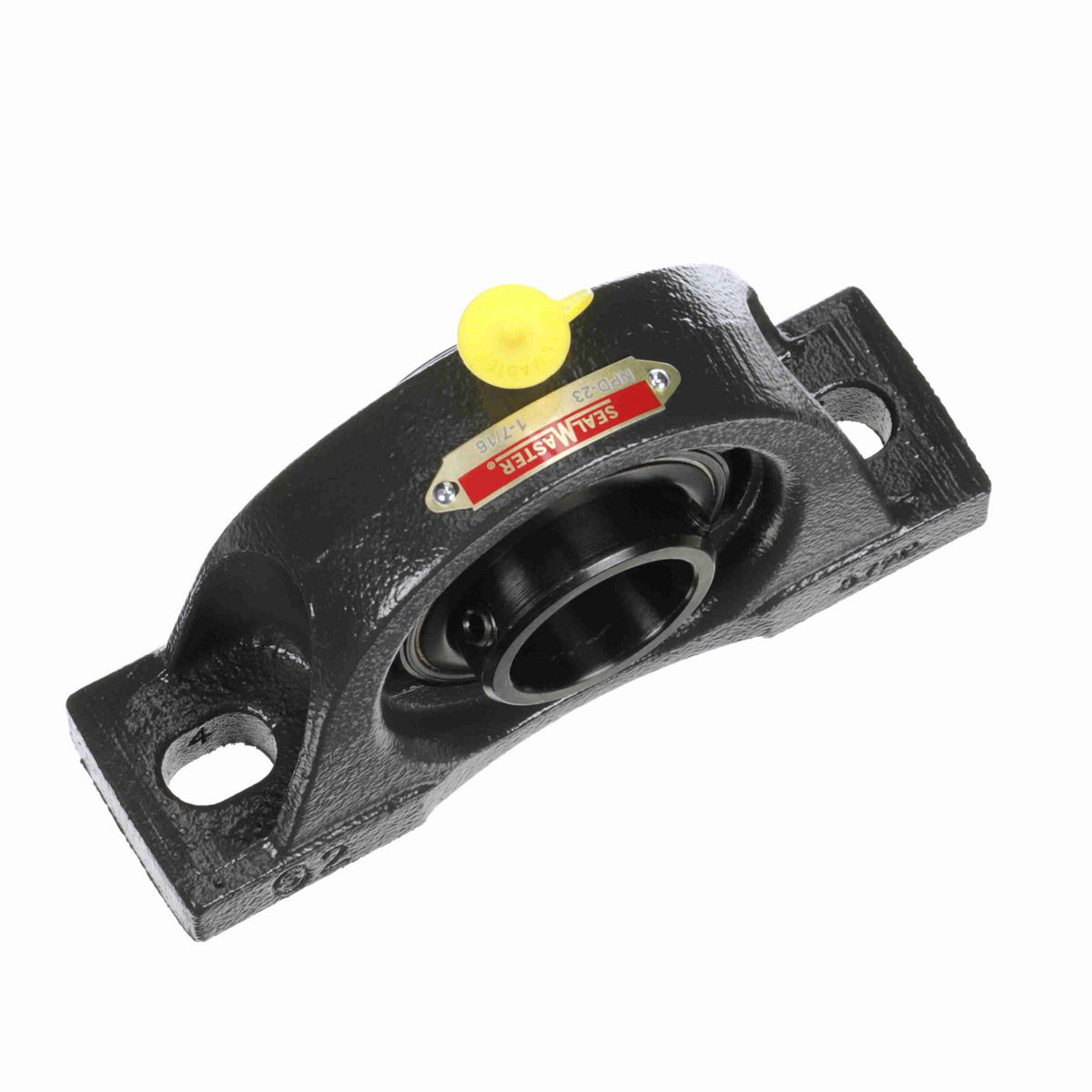 Sealmaster Mounted Cast Iron Two Bolt Pillow Block Ball Bearing - 52100 Bearing Steel, Black Oxided - Double Setscrew Lock - NPD-23