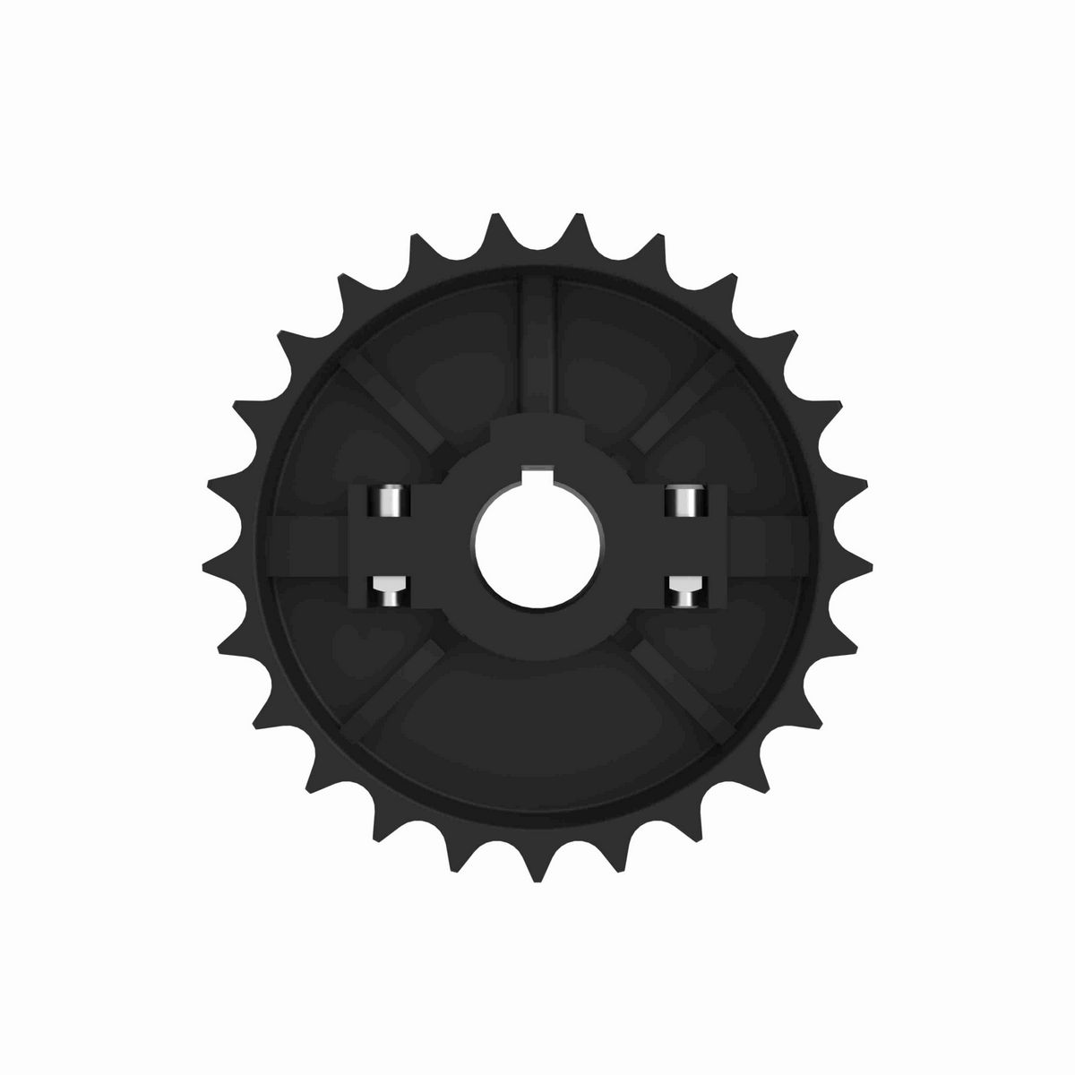 Rexnord 821 Series Split Molded Nylon Sprocket with 25 Teeth and 30mm Round Shaft-Ready Bore with Keyway - 614-36-30